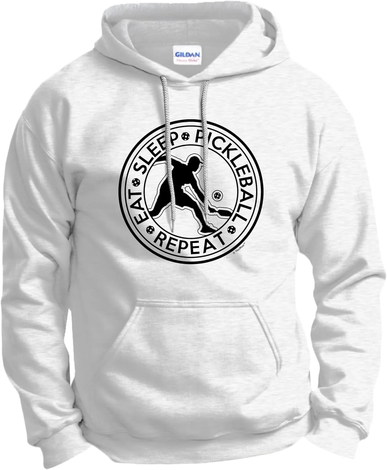 

Толстовка с капюшоном ThisWear Eat Sleep Pickleball Repeat с карманом