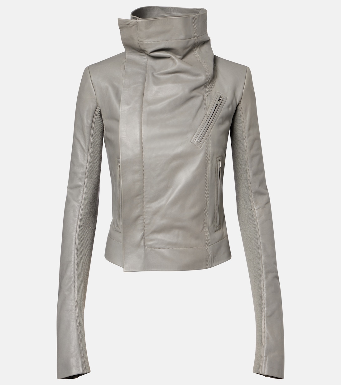 

Кожаная байкерская куртка Rick Owens, Washed Indigo