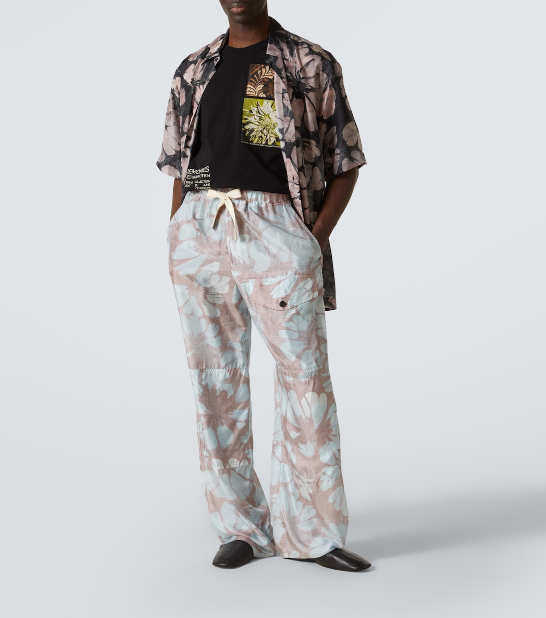 Футболка из хлопкового джерси с принтом Dries Van Noten, черный — фото 2