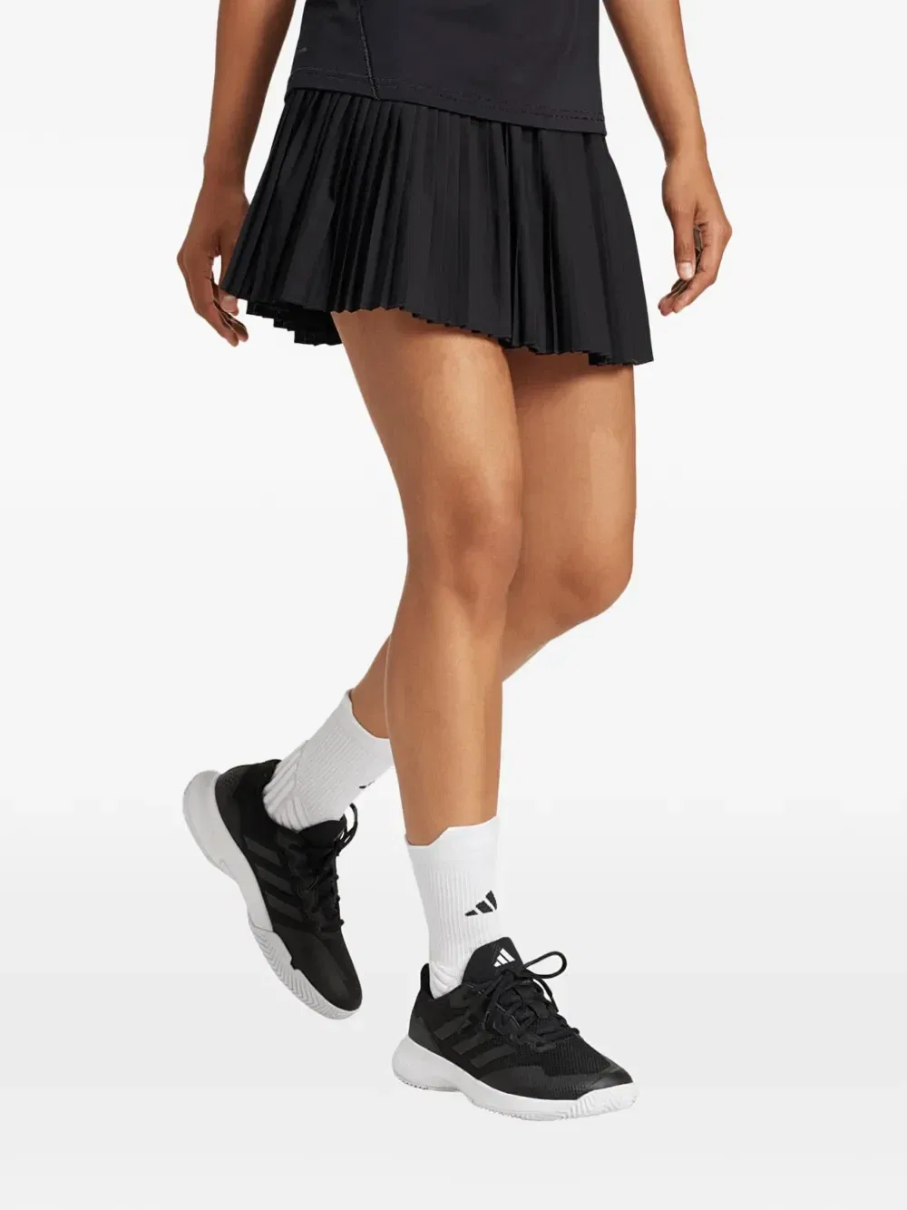 Плиссированная юбка-шорты Adidas Club, черный — фото 3