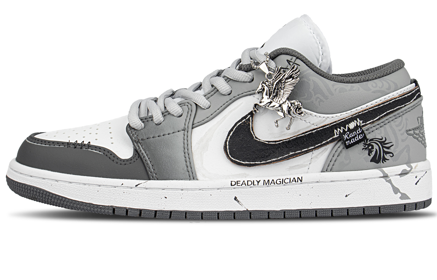 

Jordan Детские баскетбольные кроссовки Air 1 Low 'Iron Grey', износостойкие, быстросохнущие, низкие, светло-серые, унисекс