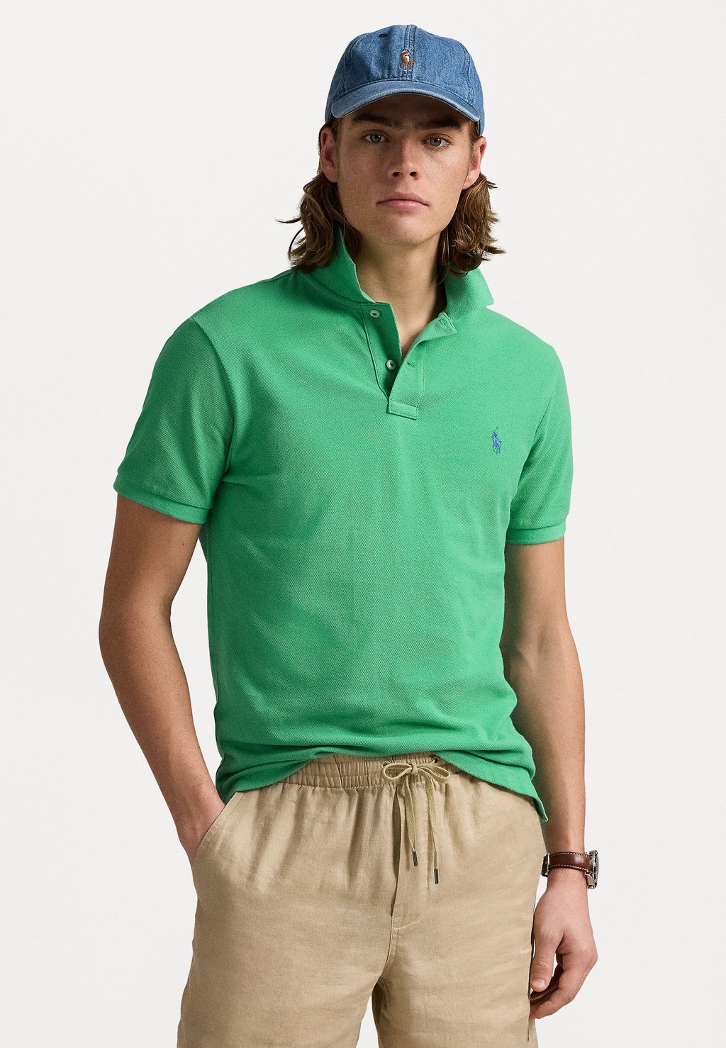 

Рубашка поло THE ICONIC MESH POLO SHIRT Polo Ralph Lauren, темно-зеленый