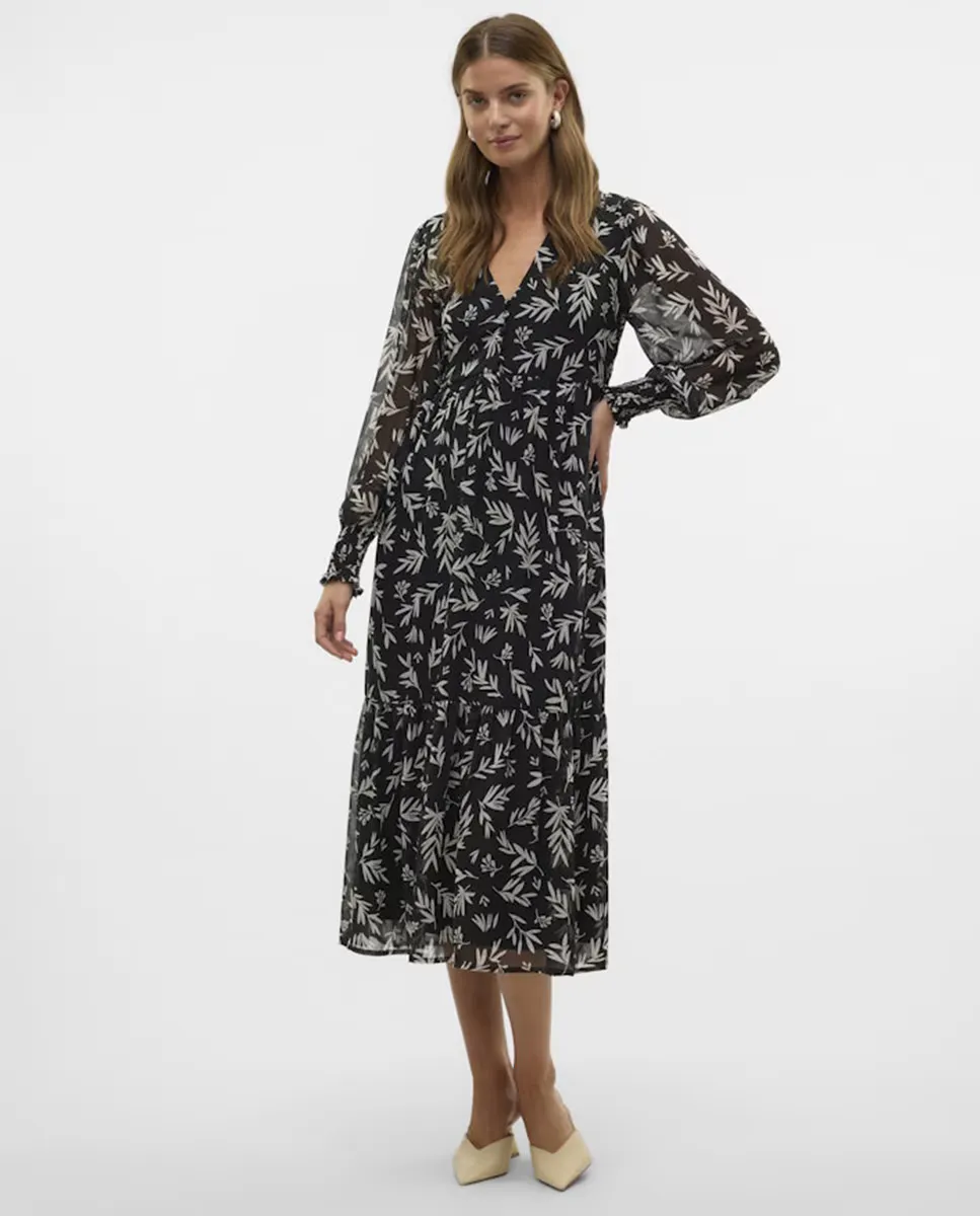 

Платье миди из воздушной ткани Vero Moda, черный