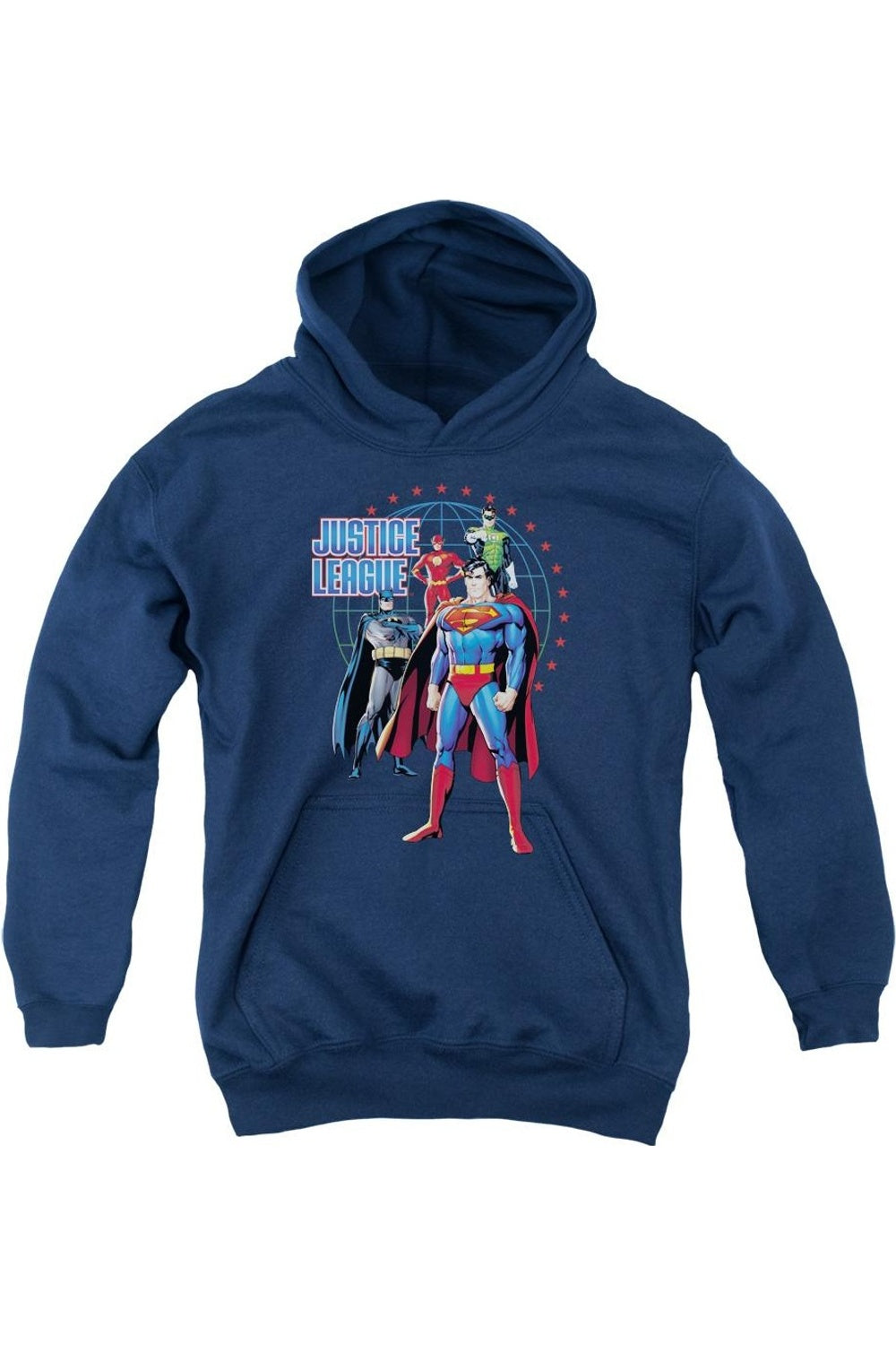 

Толстовка с капюшоном Justice League of America Protectors Youth Gildan, темно-синий