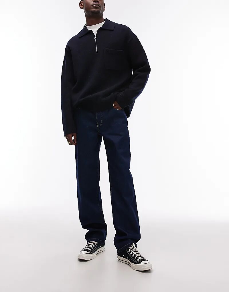 

Прямые джинсы в сыром синем цвете Topman