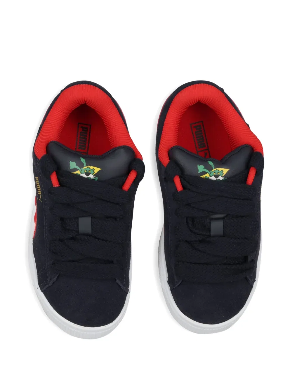 Кроссовки из высококачественной телячьей кожи Puma Kids, синий — фото 4