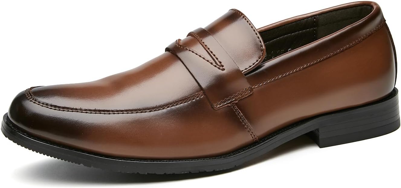

Мужские лоферы Santimon Mens для свадьбы, кожаные туфли без шнурков, для формального наряда, повседневные лоферы, коричневый