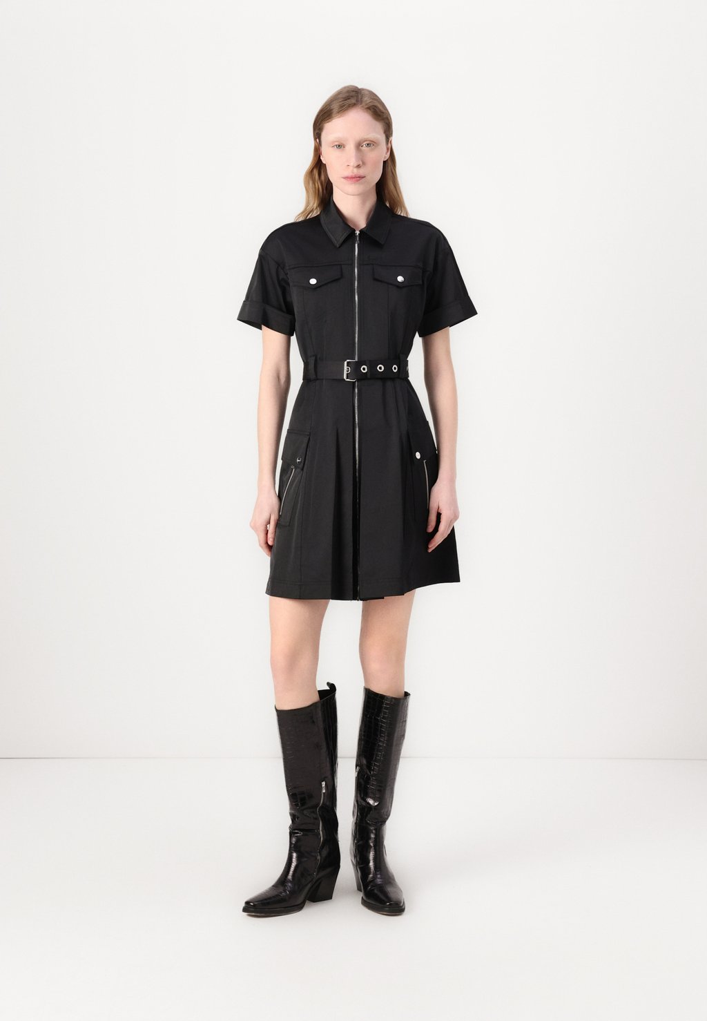 

Платье-рубашка SHIRT DRESS FRONT ZIP DKNY, черный