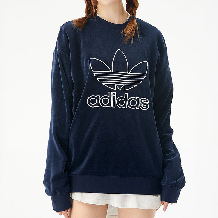 CREW SWEATSHIRT Толстовка женская темно-синяя Adidas Originals, темно-синий — фото 3