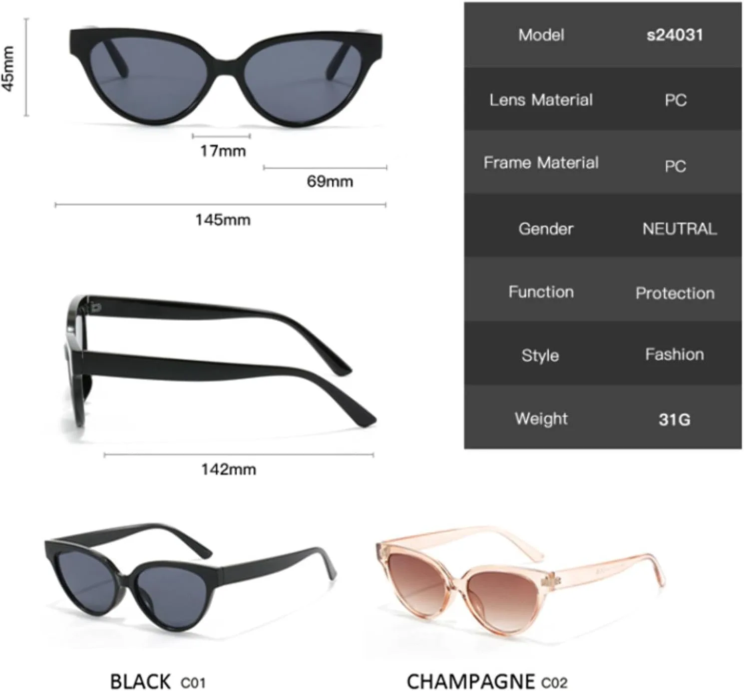 

Женские солнцезащитные очки «кошачий глаз» в винтажном стиле, с градиентом в конфетных тонах, в стиле хип-хоп, с защитой от УФ-излучения UV400 TVTBBVV, Brown