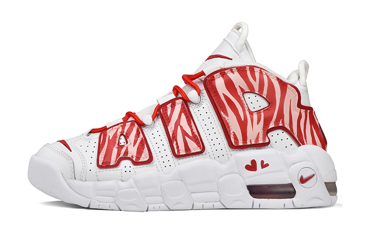 

Кроссовки Nike Air More Uptempo Vintage Basketball Shoes Women's Mid-Top White/Red