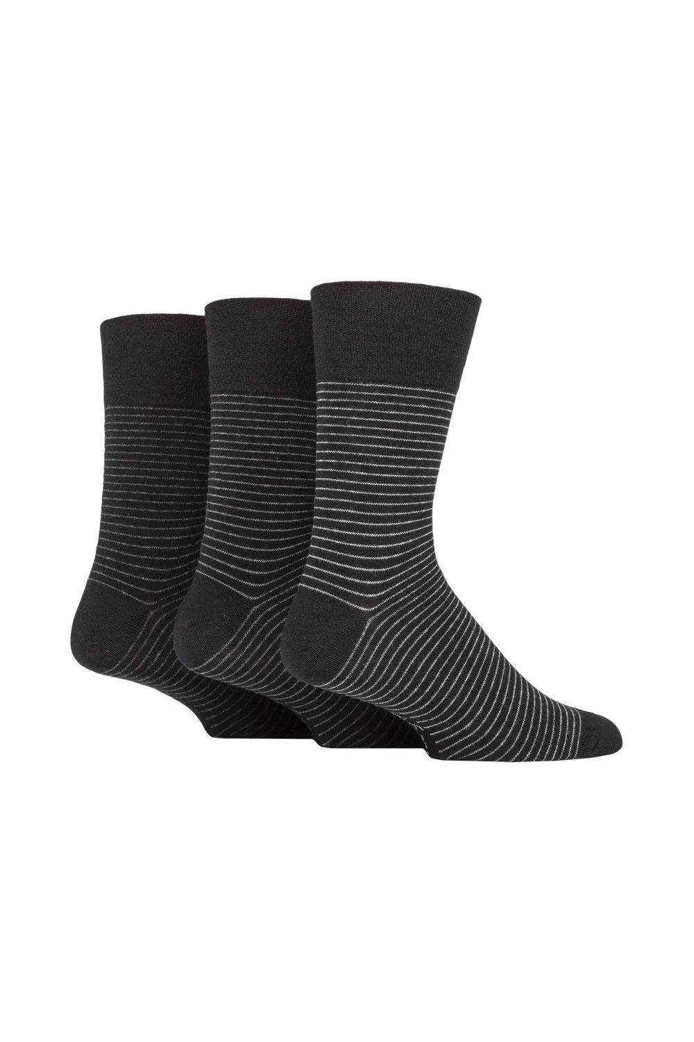 

3 пары носков с узором Argyle и в полоску SOCKSHOP Gentle Grip, черный