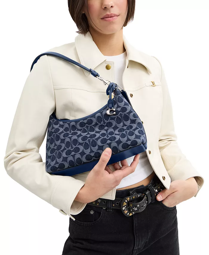 

Маленькая сумка через плечо Juliet 25 из фирменного денима COACH, синий