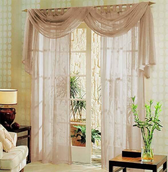 

Штора Gardinenboxn Set Voile Querbehang Uni, 140x245x1 см, песочный