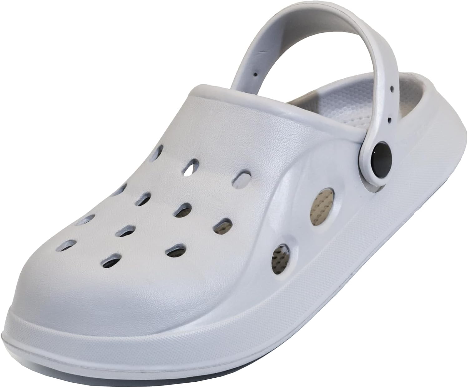 

Классические садовые сабо для женщин и мужчин, противоскользящие мюли, сандалии, обувь для работы без шнуровки с ремешком на пятке, легкие шлепанцы для душа, пляжа, дома и улицы, повседневная обувь с мягкой воздушной подошвой Lhxyuo, серый