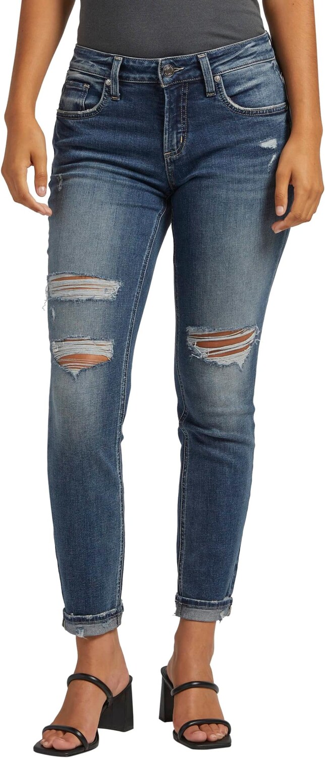 

Джинсы Boyfriend Mid-Rise Slim Leg Jeans L27170EPX383 Silver Jeans Co., цвет Indigo