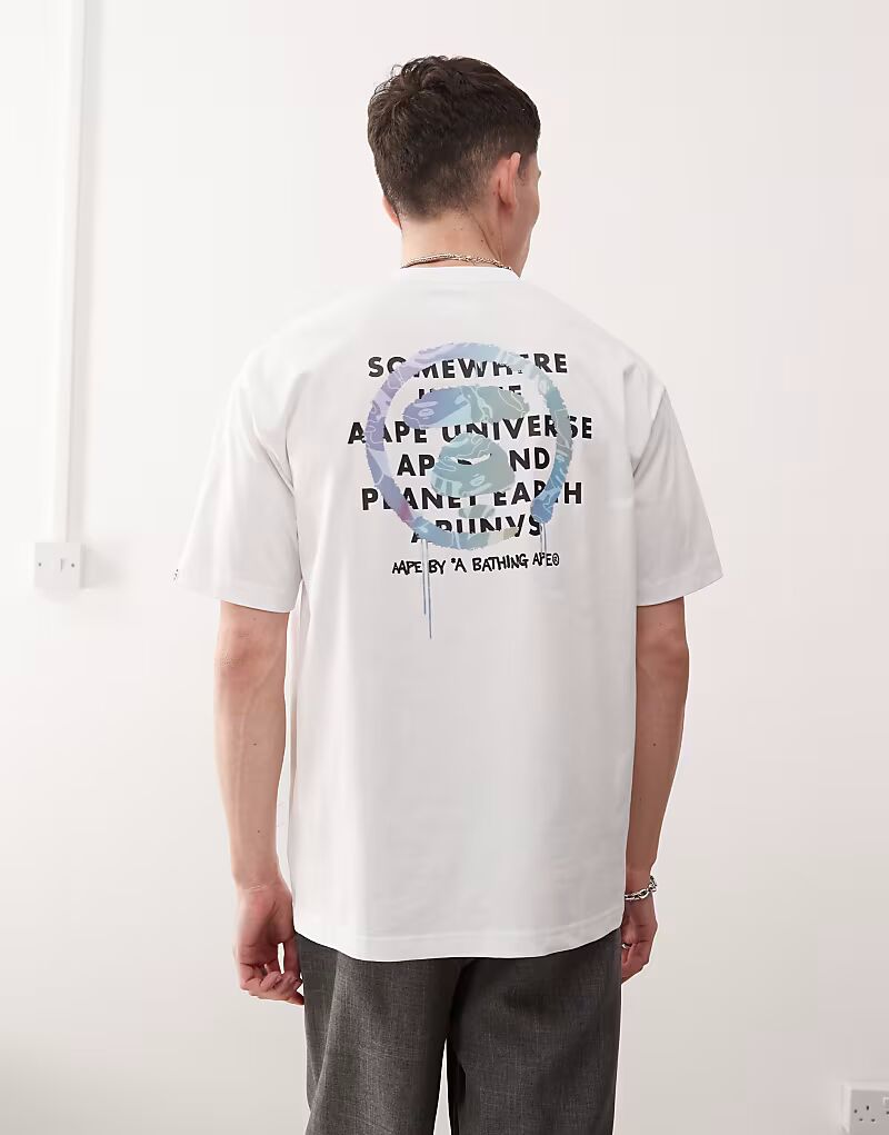 

Футболка Aape by A Bathing Ape с принтом логотипа на спине белого цвета AAPE BY A BATHING APE
