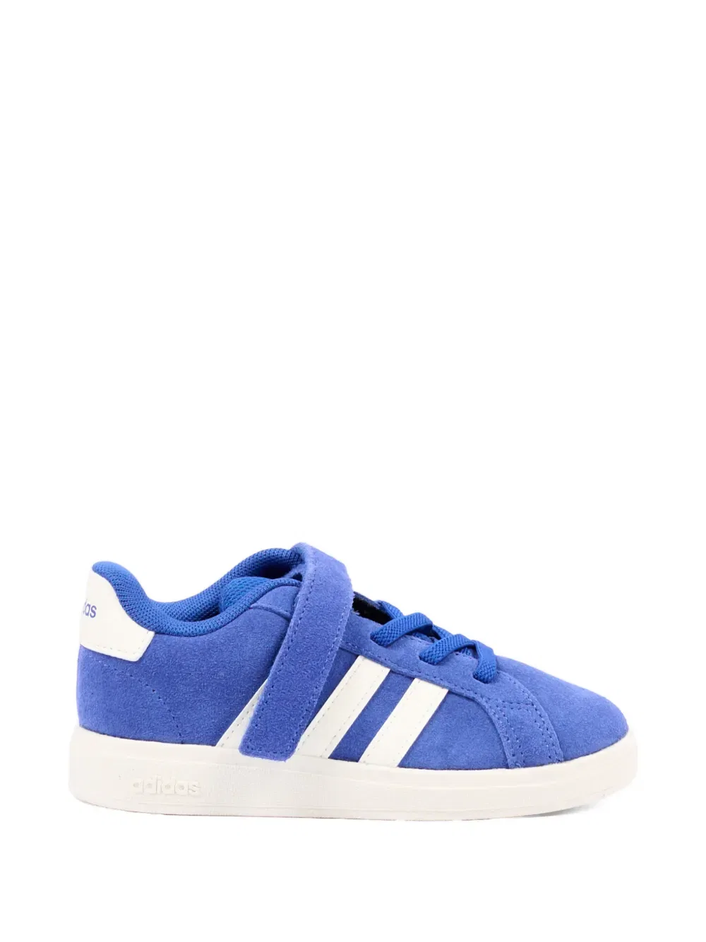 Полосатые кожаные кроссовки Adidas Kids, синий — фото 2