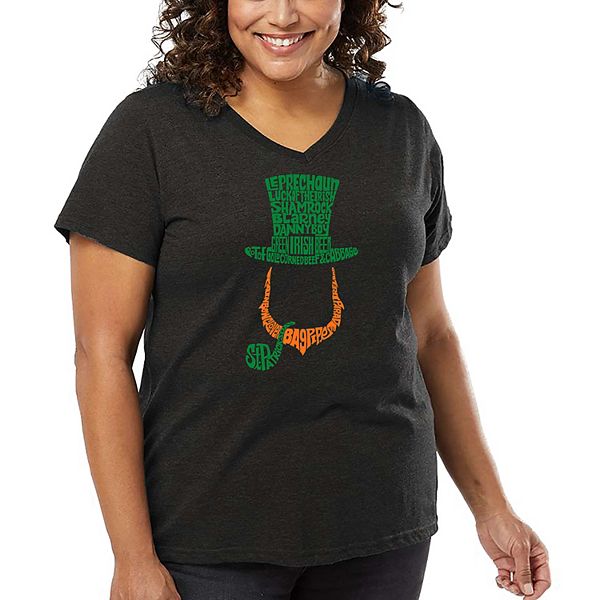 

Женская футболка plus size с принтом V-neck - leprechaun La Pop Art, Grey, Серый, Женская футболка plus size с принтом V-neck - leprechaun La Pop Art, Grey