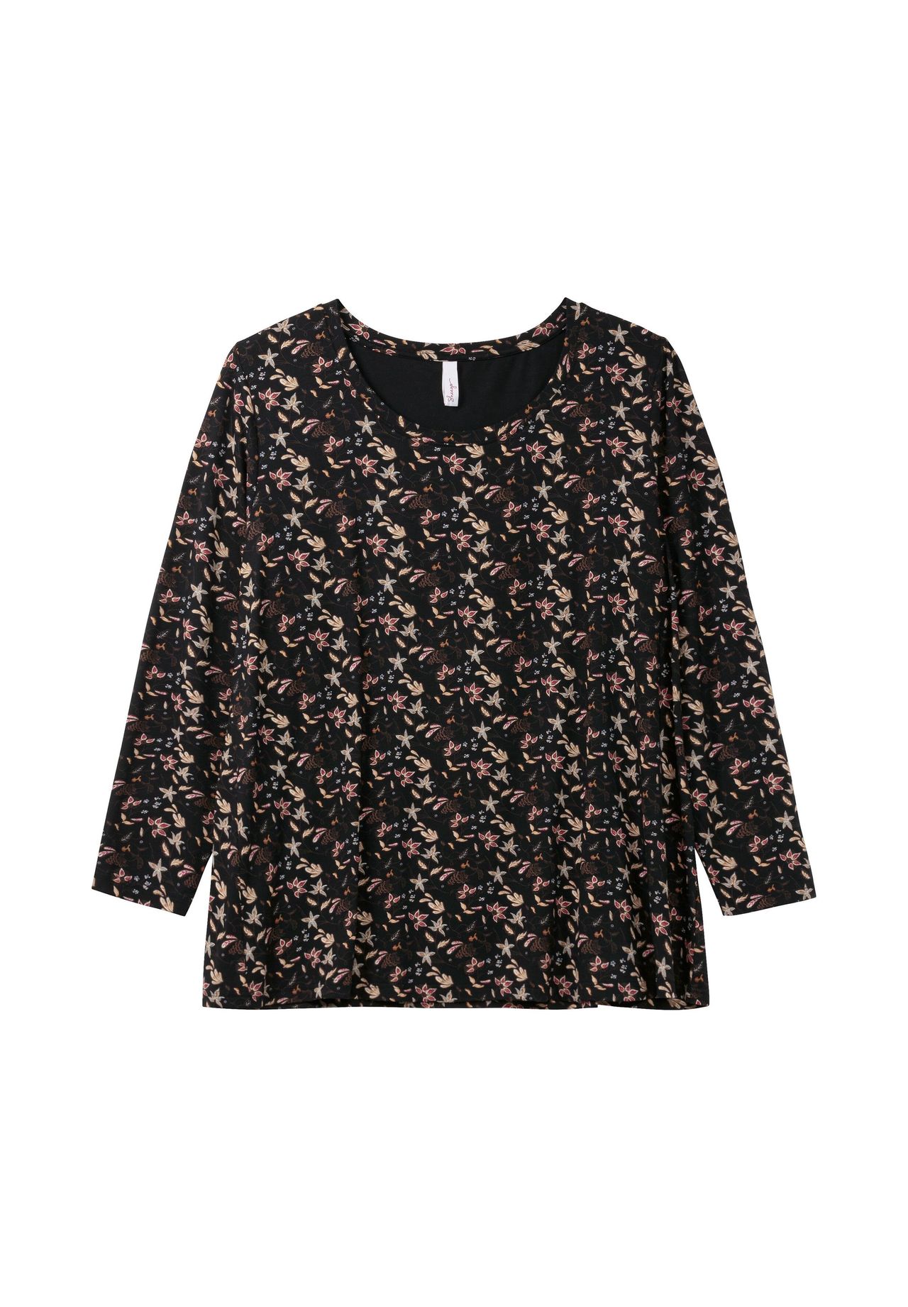 

Рубашка А-силуэта с длинными рукавами и принтом по всей поверхности Sheego, цвет Schwarz Gemustert