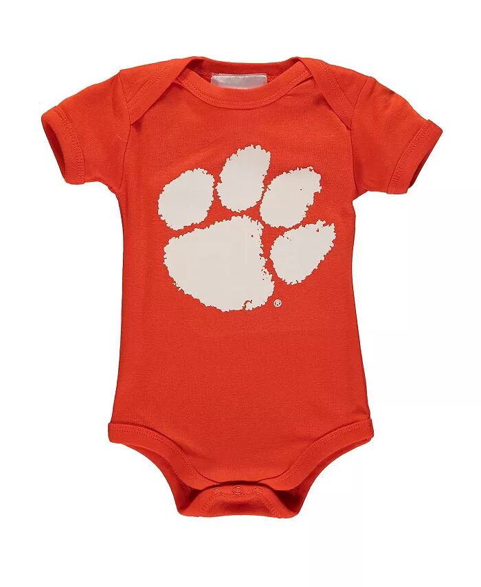 

Боди с большим логотипом Clemson Tigers для мальчиков и девочек в оранжевом цвете Two Feet Ahead