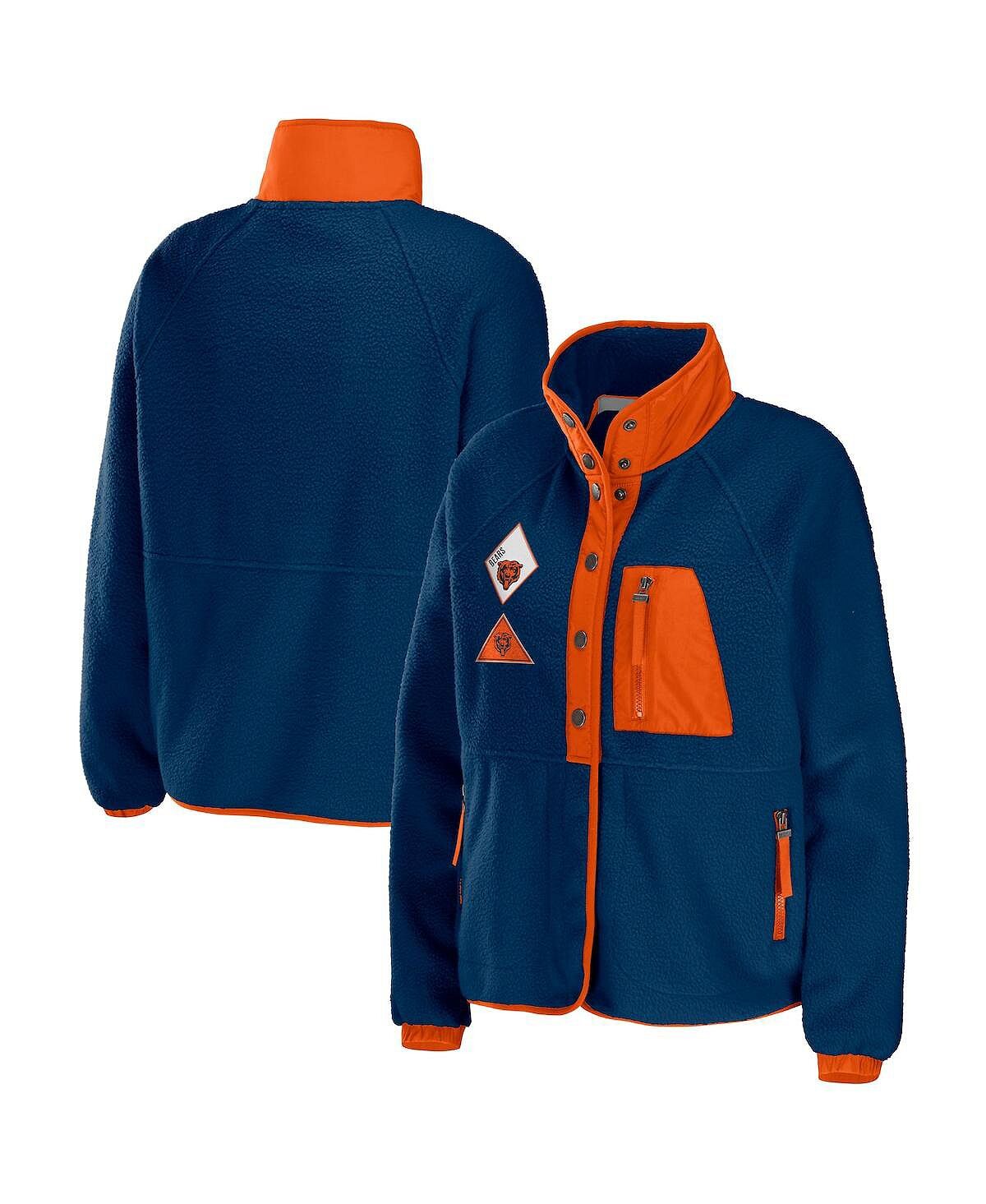 

Женская темно-синяя куртка с пуговицами Chicago Bears из флиса реглан WEAR by Erin Andrews, темно-синий