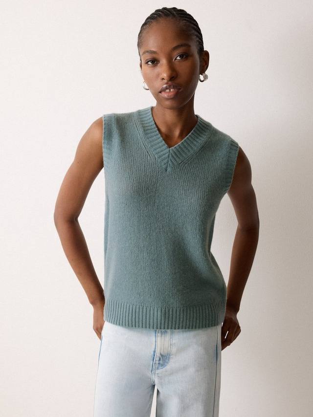 

Топ-майка из чистого облачного кашемира Jigsaw, Blue