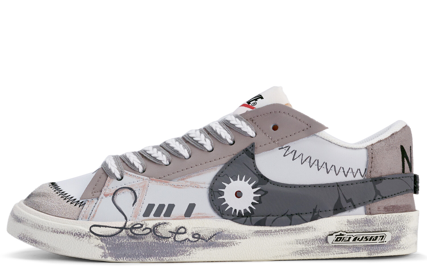 

Кроссовки Nike Blazer Skateboarding Shoes Men Low-top Gray/Brown, светло-серый
