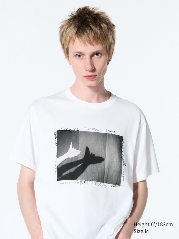 

Футболка с графическим рисунком peace for all фотографии magnum Uniqlo, белый