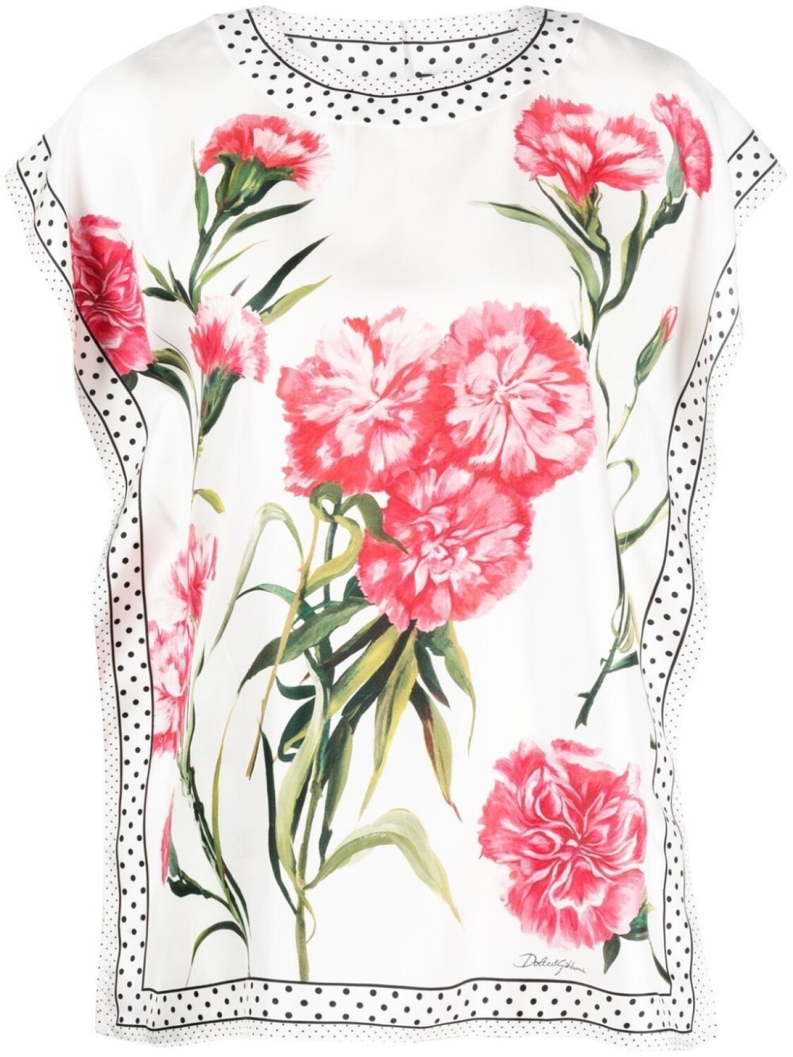 

Dolce & Gabbana шелковая блузка с цветочным принтом, белый