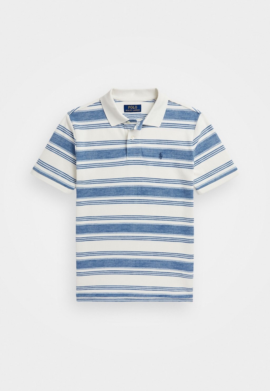 

Футболка STRIPED COTTON MESH POLO SHIRT Ralph Lauren, синий