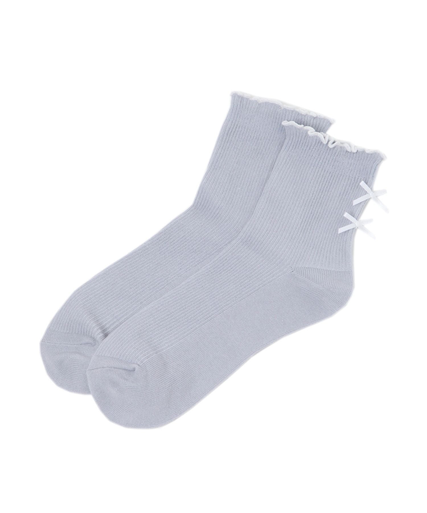 Носки Double Ribbon Mellow Crew Socks Repipi armario, Blue Gray x White 82