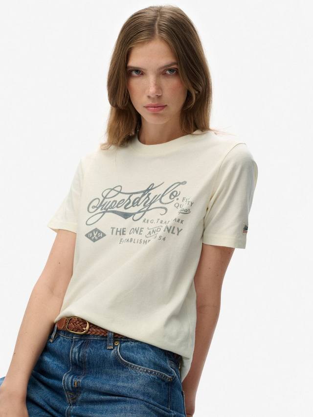 Рабочая футболка Relaxed в стиле Industry Superdry, Cream — фото 4