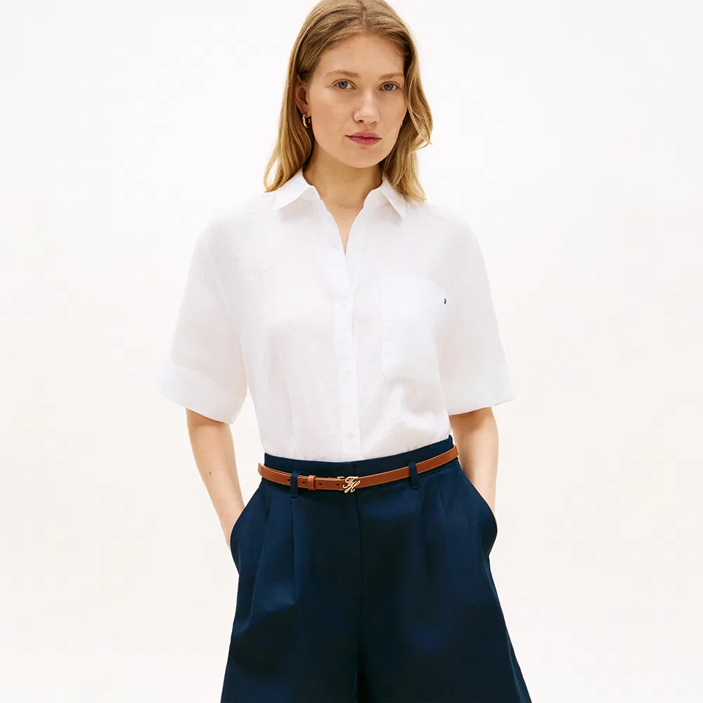Женская белая льняная рубашка Tommy Hilfiger Women