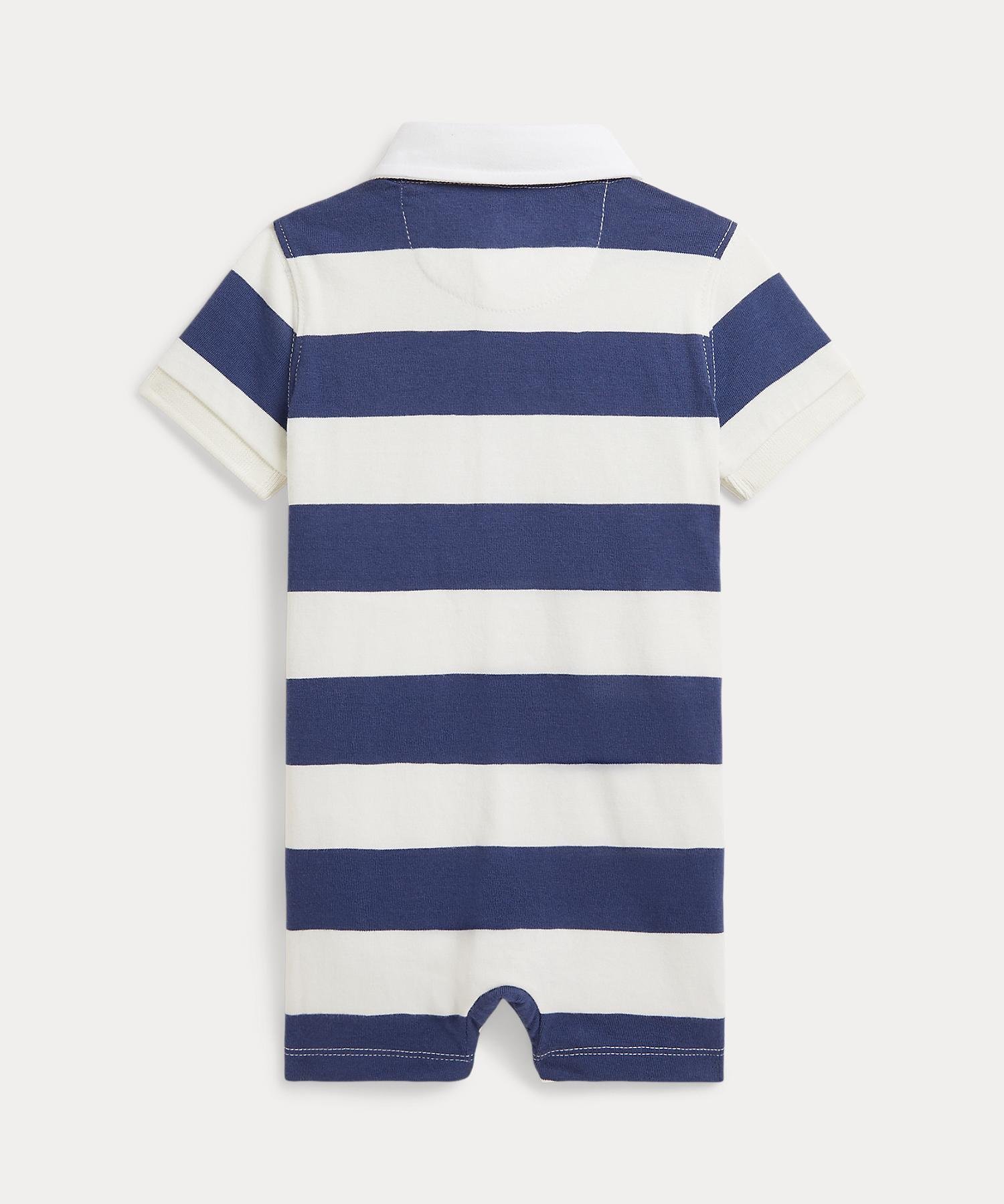 Детский полосатый хлопковый комбинезон для регби Polo Ralph Lauren, 400 Blue — фото 2