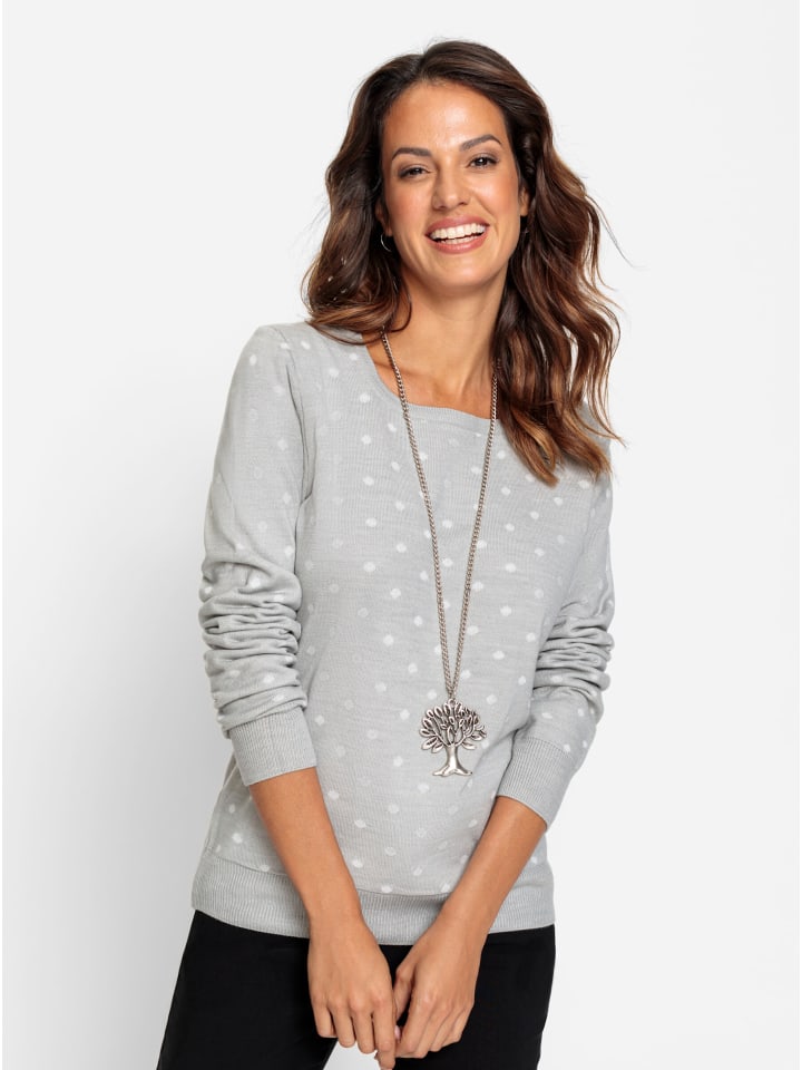 

вязаный свитер в серый и белый горошек WITT WEIDEN