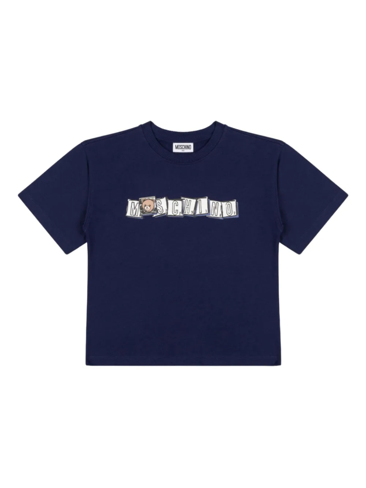 

Moschino Kids футболка с нашивками, синий
