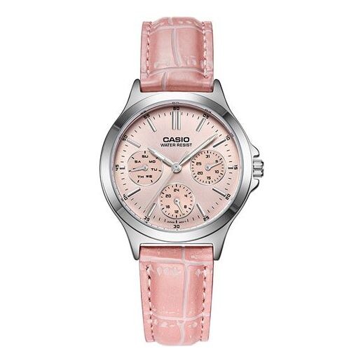 

Часы CASIO Leather Belt Waterproof Quartz Pink Analog, розовый
