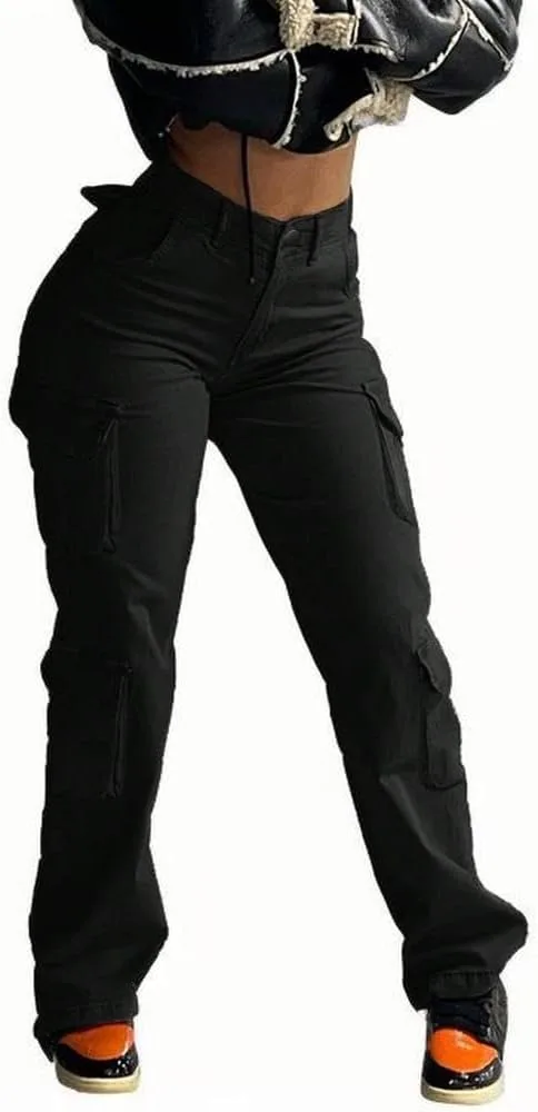 

Женские карго джинсы baggy straight с клапанами Foresi