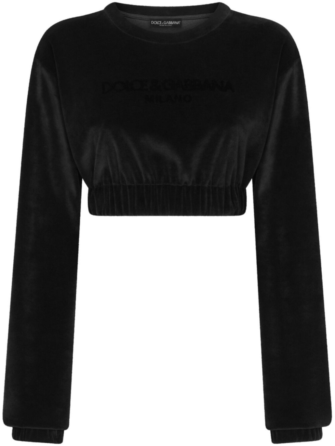 

Dolce & Gabbana укороченная толстовка с вышитым логотипом, черный