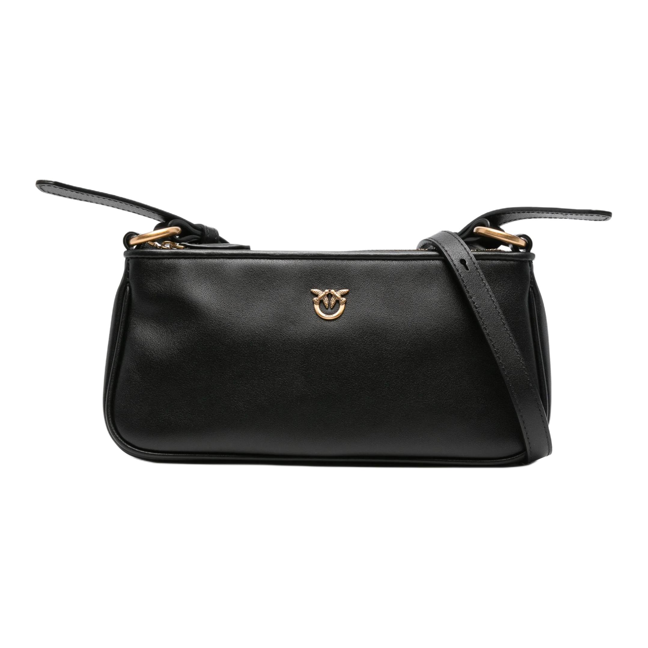 

PINKO Кожаная сумка через плечо, женская черная