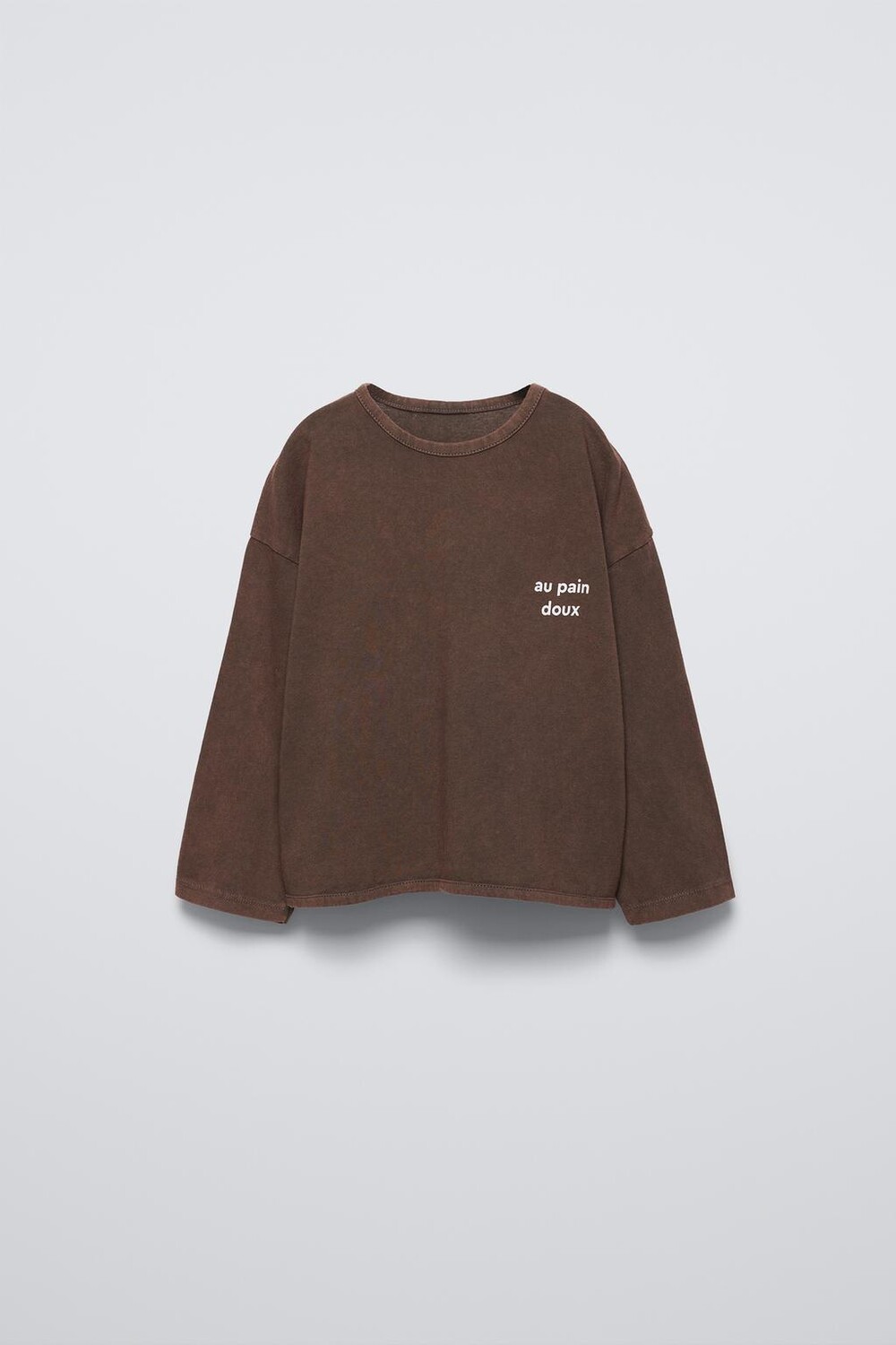 

Футболка garment dye с лозунгом ZARA, коричневый