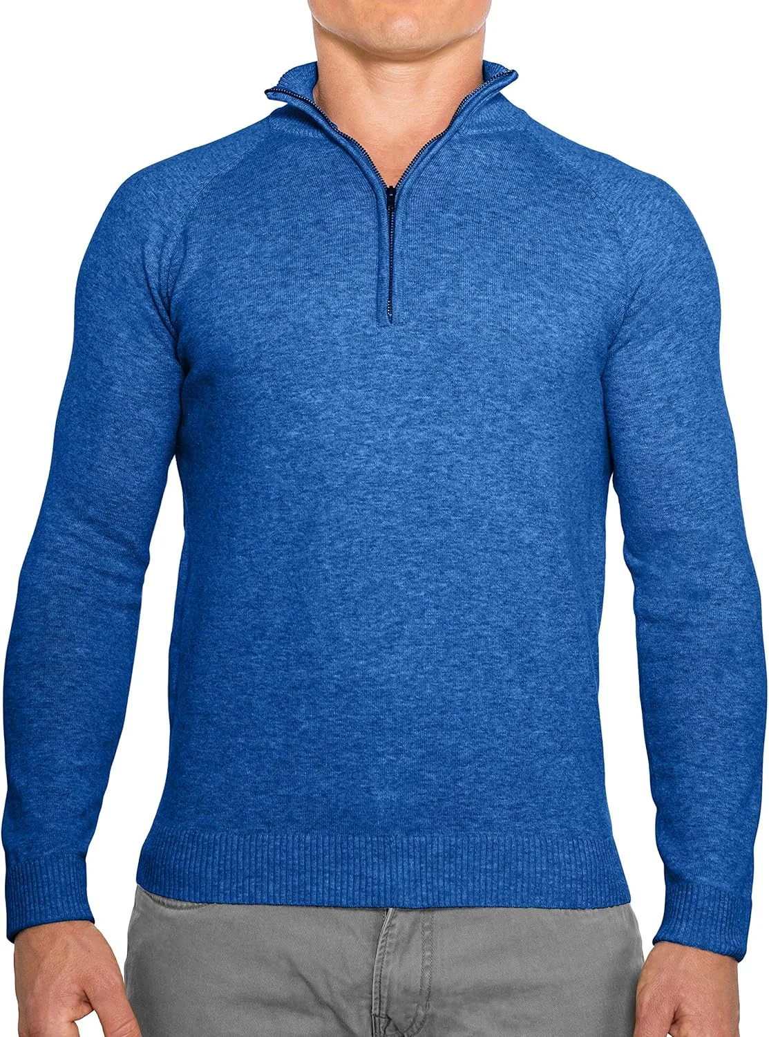 

CC Perfect Slim Fit 1/4 Quarter Zip Pullover Men Comfortably Collared