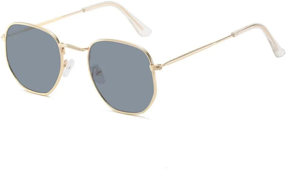 

Металлические квадратные солнцезащитные очки для женщин, винтажные солнцезащитные очки, модные женские очки с зеркальными линзами, дизайнерские очки MTZJH, Gold Gray