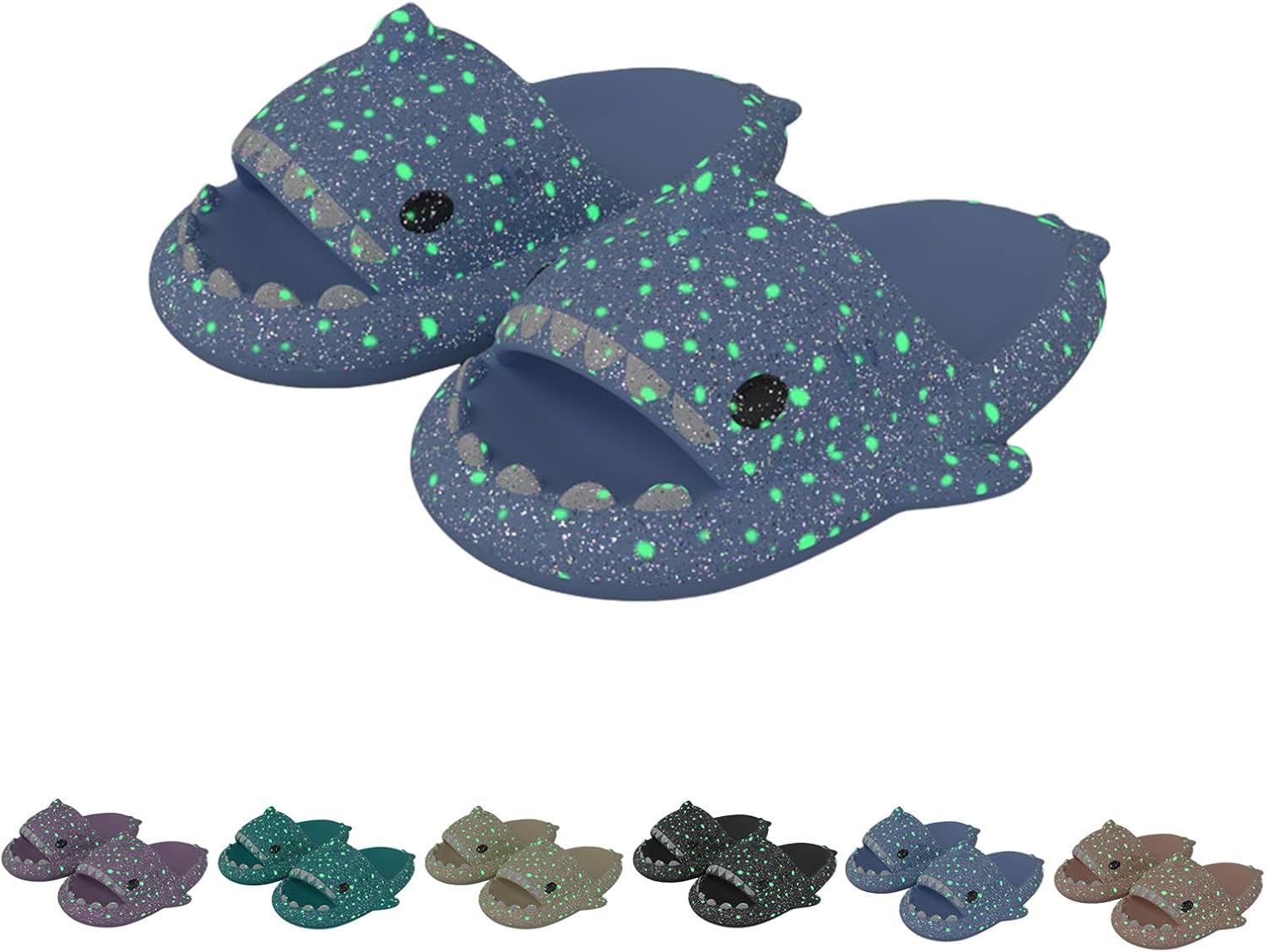 

Рождественские тапочки с акулой, Хэллоуинские тапочки с акулой, 3D тапочки с акулой светящиеся в темноте, толстая подошва, противоскользящие, для мужчин и женщин Generic