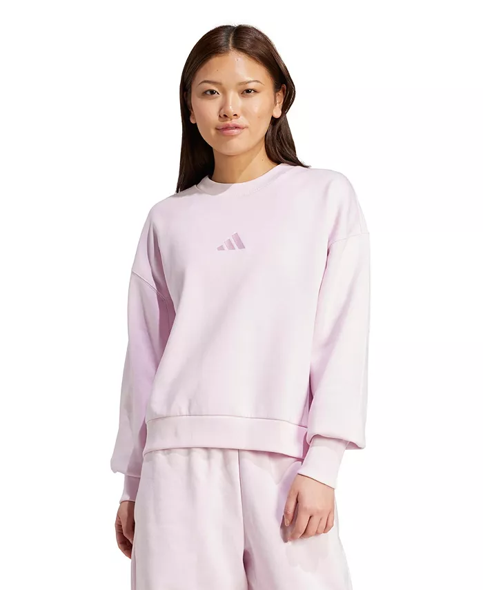 

Женская флисовая свободная толстовка с круглым вырезом adidas, розовый