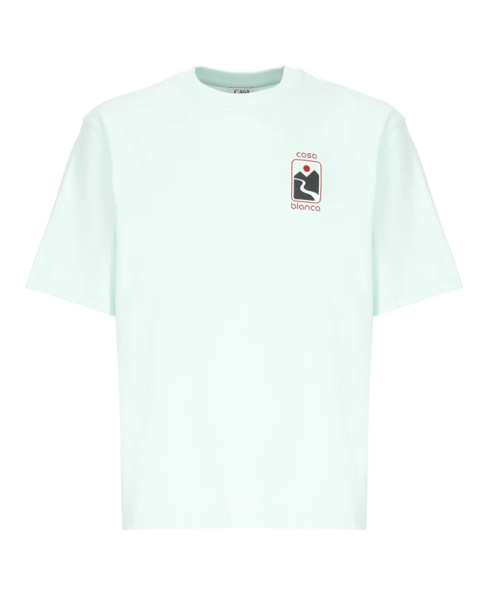 

Зеленая хлопковая футболка с логотипом. Casablanca, зеленый