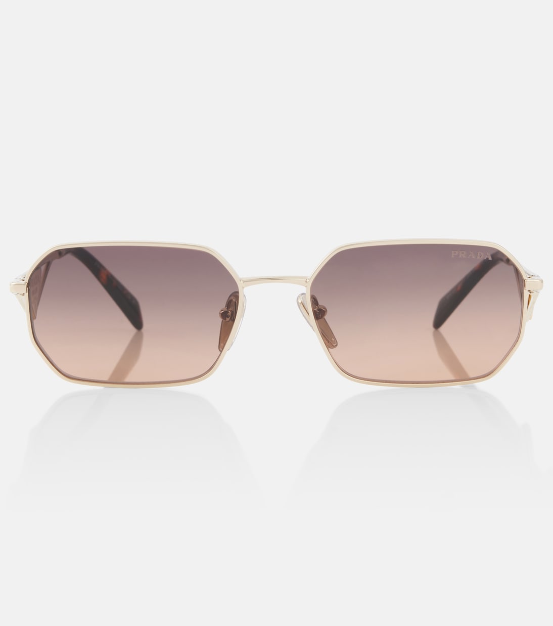 

Symbole квадратные солнцезащитные очки Prada, Gold/Brown
