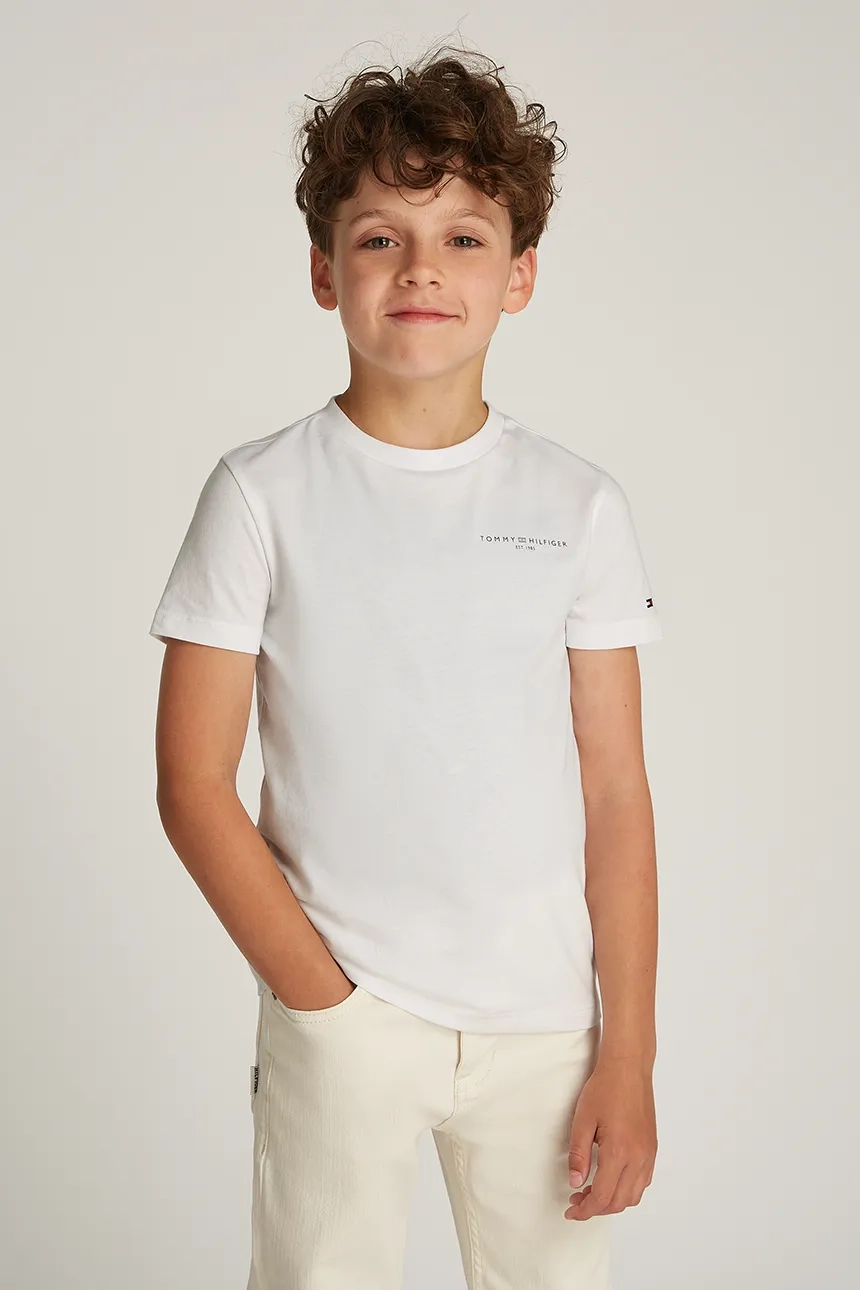 

Хлопковая футболка для детей Tommy Hilfiger, белый
