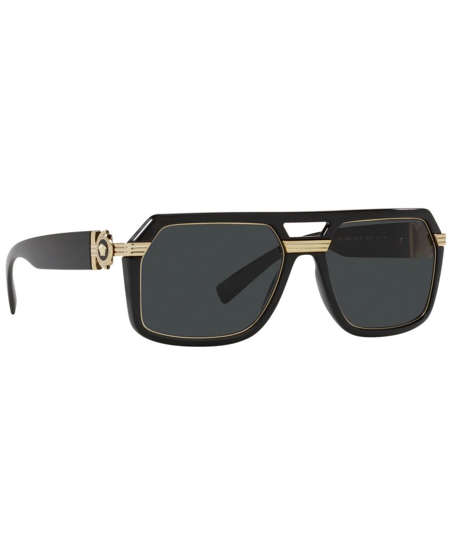 Мужские солнцезащитные очки, VE4399 Versace, BLACK/DARK GREY — фото 3